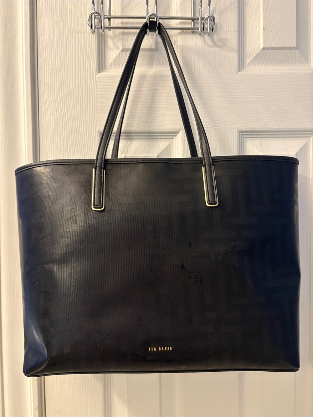 Ted Baker Black Tote Bag with Subtle Monogram